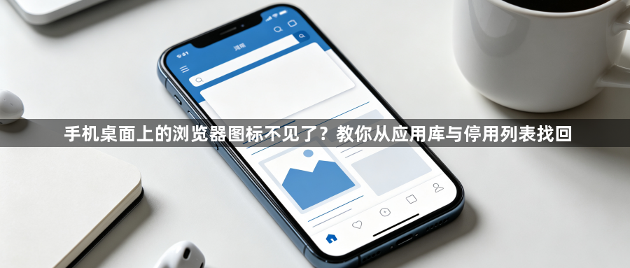 手机桌面上的浏览器图标不见了?教你从应用库与停用列表找回1