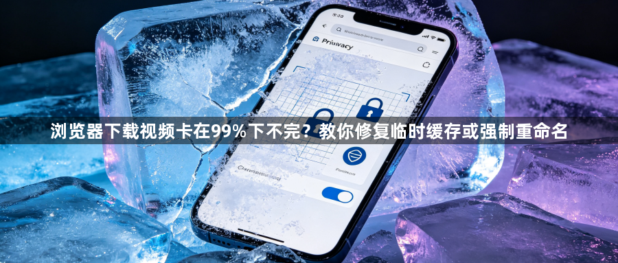 浏览器下载视频卡在99%下不完？教你修复临时缓存或强制重命名1